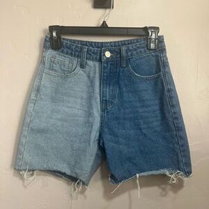 Hope Ave. XS Color Blocking Denim Shorts